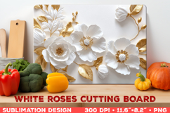 Elegant 3D Floral Cutting Board Sublimation Design Product Image 1