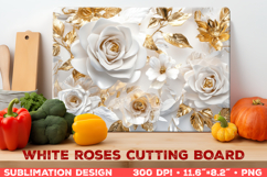 Elegant 3D Floral Cutting Board Sublimation Design Product Image 1
