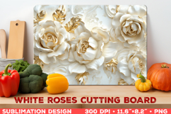 Elegant 3D Floral Cutting Board Sublimation Design Product Image 1