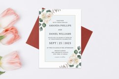 White Roses Floral Gold Watercolor Wedding Product Image 1