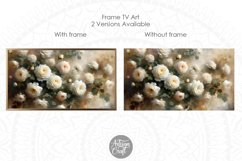 White roses Frame TV art, white rose oil painting, vintage Product Image 6