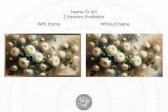 White roses Frame TV art, white rose oil painting, vintage Product Image 6