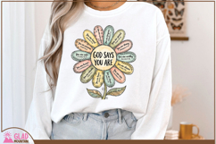 God says you are loved, strong, chosen, precious pastel png Product Image 2