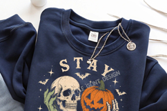 Stay Creepy PNG, Retro Dripping Skeleton Halloween Png Product Image 3