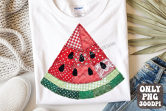Boho Watermelon Coquette PNG | Patchwork Watermelon Flower Product Image 1