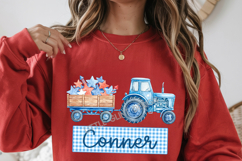 Personalized 4th of July Tractor PNG Custom Name Patriotic Product Image 5