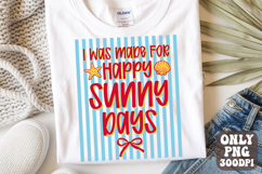 Preppy Summer Spring SVG PNG, I Was Made For Happy Sunny Day Product Image 1