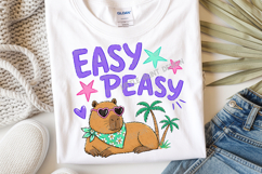 Easy Peasy Capybara PNG | Funny Capybara Shirt Design Product Image 1