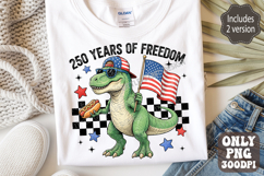 250 Years Of Freedom Dinosaur Png, Patriotic 4th of July Product Image 1