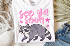 See Ya Soon Racoon PNG, Funny Racoon Png, Girly Kid Design Product Image 1