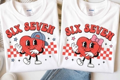 Funny Six Seven Heart SVG PNG Boy and Girl Valentine Kids Product Image 1