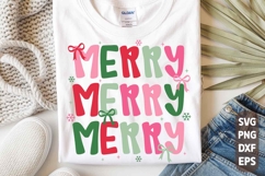 Merry Christmas PNG Girly Trendy Christmas SVG PNG Product Image 1