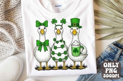 Funny St. Patricks Day Silly Goose PNG Coquette Lucky Clover Product Image 1