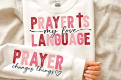 Prayer is my Love Language Distressed Christian Valentine Product Image 1