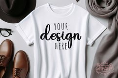 White T-Shirt Mockup | Winter T-Shirt Mockup Product Image 1