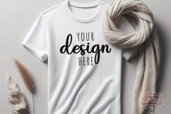 White T-Shirt Mockup | Winter T-Shirt Mockup Product Image 1