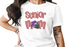 Senior Mom Mascot Knights Purple DTF DTG Sublimation PNG Product Image 1