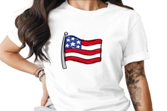 Hand Drawn American Flag Digital Download PNG Product Image 1