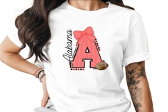 Alabama A Football Seersucker Bow Mascot Sublimation PNG Product Image 1