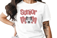 Senior Mom Mascot Huskies DTF DTG Sublimation PNG Product Image 1