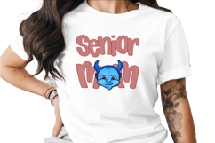 Senior Mom Seersucker Mascot Blue Devils DTF DTG Sublimation Product Image 1