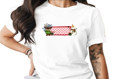 Name Plate Red Christmas Reindeer Snowman Sublimation Clip Product Image 1