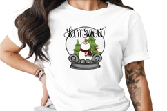 Let it Snow Snow Globe Digital Design, Winter PNG Clipart, H Product Image 1