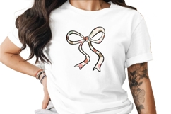 Floral Bow Digital Design, Cute Ribbon Image for Print, Scra Product Image 1