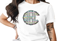 Easter Monogram, Round Scallop Full Alpha Product Image 1