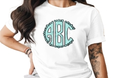 Teal Easter Monogram, Round Scallop Full Alpha Product Image 1