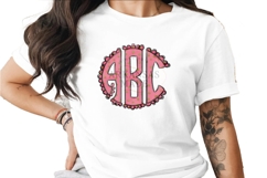 Pink Dotty Easter Monogram, Round Scallop Full Alpha Product Image 1