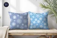 White Snowflakes on Pastel Background Seamless Digital Paper Product Image 2