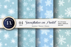 White Snowflakes on Pastel Background Seamless Digital Paper Product Image 1