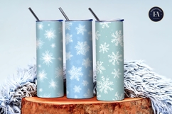 White Snowflakes on Pastel Background Seamless Digital Paper Product Image 3