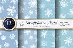 Pastel Winter Snowflakes Pattern Seamless Digital Paper Product Image 1