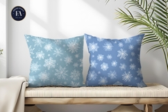 Seamless White Snowflakes on Soft Pastel Digital Paper Product Image 2