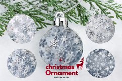 Christmas Ornament White Snowflakes Round Ornament Decorate Product Image 1