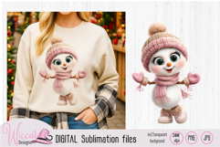 Faux Yarn Snowman PNG Bundle Knitted Winter Snowman Sublimat Product Image 2