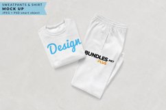 White Sweatpants and Folded Sweatshirt | Apparel Mock up Product Image 1