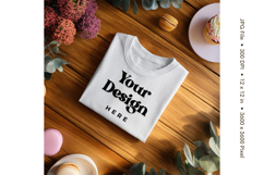 White T-shirt Mockups Bella and Canvas Top View Mockups Product Image 1