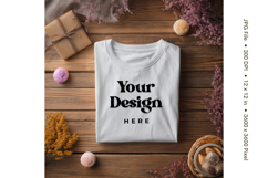 White T-shirt Mockups Bella and Canvas Top View Mockups Product Image 1