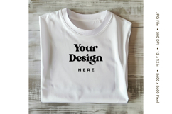 White T-shirt Mockups Bella and Canvas Top View Mockups Product Image 1