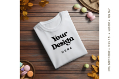White T-shirt Mockups Bella and Canvas Top View Mockups Product Image 1