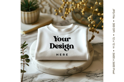 White T-shirt Mockups Bella and Canvas Top View Mockups Product Image 1