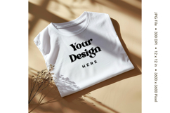 White T-shirt Mockups Bella and Canvas Top View Mockups Product Image 1