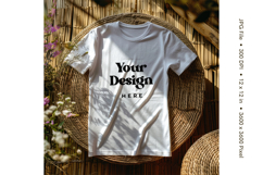 White T-shirt Mockups Bella and Canvas Top View Mockups Product Image 1