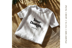 White T-shirt Mockups Bella and Canvas Top View Mockups Product Image 1
