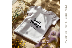 White T-shirt Mockups Bella and Canvas Top View Mockups Product Image 1