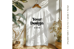 White T-shirt Mockups Bella and Canvas Top View Mockups Product Image 1