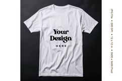 White T-shirt Mockups Bella and Canvas Top View Mockups Product Image 1